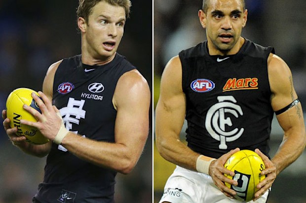 Lachie Henderson (L) and Chris Yarran. (Getty)