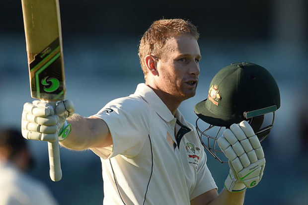 Adam Voges celebrates his century against New Zealand. (AAP)