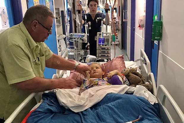 Charli Gerrey during cancer treatment.