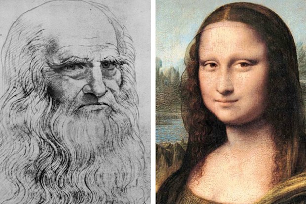 An undated self portrait of Leonardo Da Vinci and the Mona Lisa.