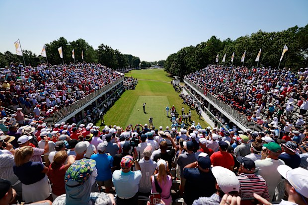 Adam Scott of Australia and the International Team plays his shot from the first tee during the Thursday foursome matches during the first round of Presidents Cup at Quail Hollow September 22, 2022, in Charlotte, North Carolina. (Photo by Jason Miczek/PGA TOUR via Getty Images)