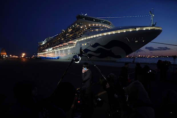 Diamond Princess cruise ship sitting at the Yokohama Port, Yokohama, Japan. 