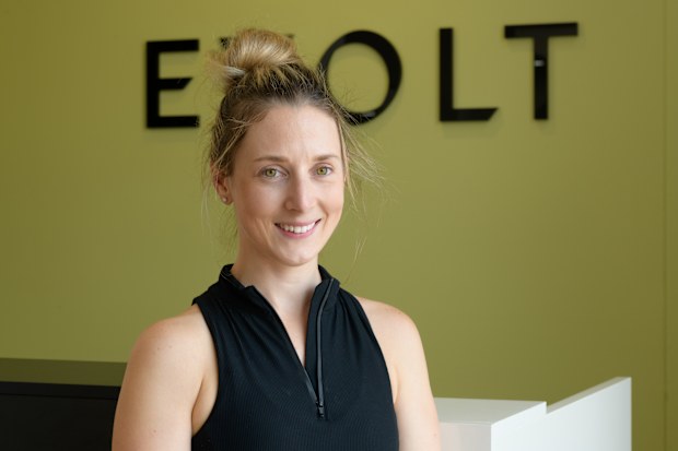 Sigrid Chambers poses at Exolt, a fitness studio she co-founded.