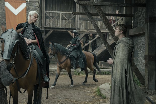 Finn Bennett and Peter Claffey in A Knight of the Seven Kingdoms