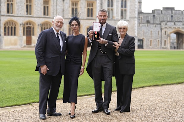 Sir David Beckham, Lady Victoria Beckham, parents Ted and Sandra Beckham