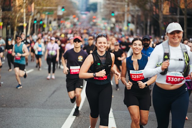City2Surf 2024, on William St, Sunday 11th of August 2024. Photo: Dion Georgopoulos / The Sydney Morning Herald