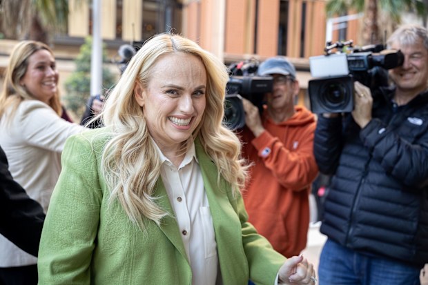 Rebel Wilson arrives at the Federal Court on Wednesday 29th April 2026.