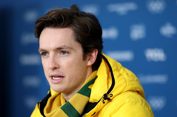 LIVIGNO, ITALY - FEBRUARY 07: Scotty James of Team Australia speaks to the media during a snowboard press conference on February 07, 2026 in Livigno, Italy. (Photo by Michael Reaves/Getty Images)