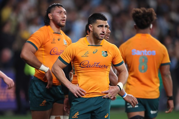 The Wallabies after losing at CommBank Stadium.