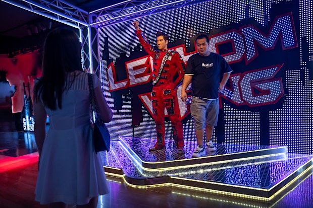 a figure of American Chinese-language pop singer Wang Leehom at Madame Tussaud's in Beijing, Tuesday, Aug. 31, 2021. 