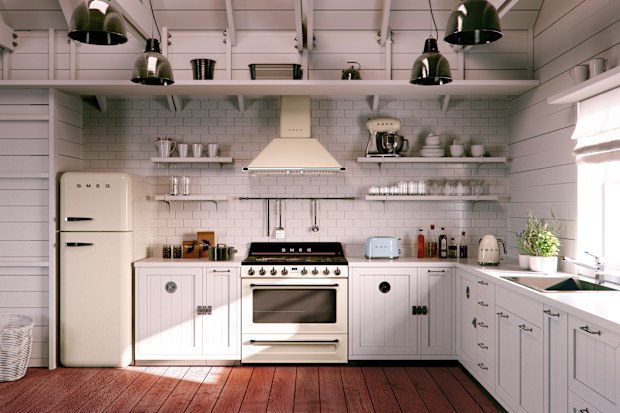 Coastal grandmother style white kitchen