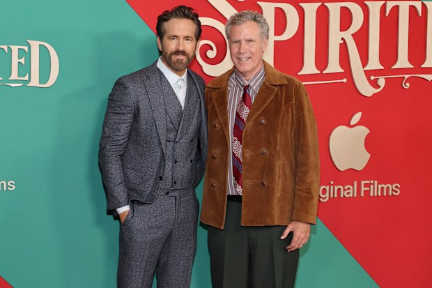 Ryan Reynolds and Will Ferrell attend Apple Original Film's "Spirited" New York Premiere at Alice Tully Hall, Lincoln Center on November 07, 2022 in New York City. 