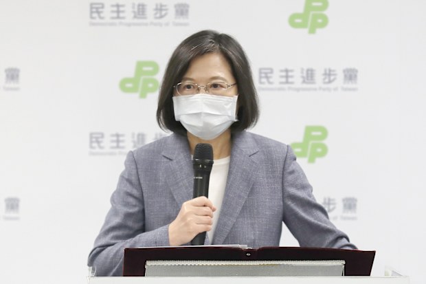 Taiwan President Tsai Ing-wen announces her resignation as party chairwoman of Democratic Progressive Party in Taipei, Taiwan, Saturday, November 26, 2022.