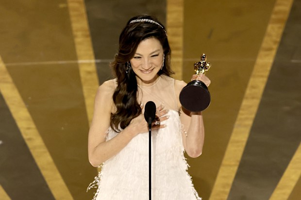 Michelle Yeoh accepts the Best Actress award for "Everything Everywhere All at Once" onstage during the 95th Annual Academy Awards at Dolby Theatre on March 12, 2023 in Hollywood, California. (Photo by Kevin Winter/Getty Images)