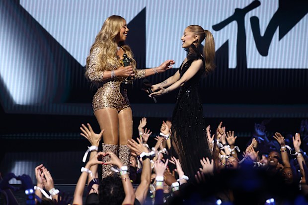 Mariah Carey accepts the Michael Jackson Video Vanguard Award during the 2025 MTV Video Music Awards