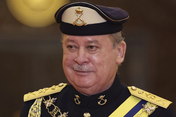 FILE -  The incoming 17th King of Malaysia, the Sultan of Johor, Sultan Ibrahim Iskandar, is seen during welcoming ceremony at National Palace in Kuala Lumpur, Malaysia, on Jan. 31, 2024. Malaysia's billionaire King Sultan Ibrahim Iskandar will officially be installed on Saturday, July 20, 2024, six months after he was sworn in for a five-year term under a unique rotating monarchy system. (Hasnoor Hussain/Pool Photo via AP, File)
