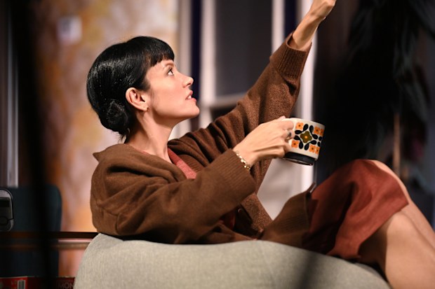 LONDON, ENGLAND - AUGUST 05: Lily Allen appears on stage in 2.22 - A GHOST STORY; a new play by Danny Robbins directed by Matthew Dunster on now in London's West End at Noel Coward Theatre on August 05, 2021 in London, England. (Photo by Dave J Hogan/Getty Images for 2.22 - A Ghost Story)