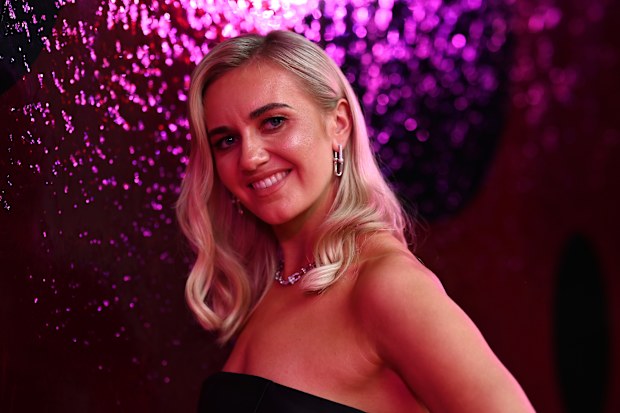 MELBOURNE, AUSTRALIA - DECEMBER 14: Ariarne Titmus attends the NGV Gala 2024 at the Opening of Yayoi Kusama Exhibition 2024 at the National Gallery of Victoria on December 14, 2024 in Melbourne, Australia. (Photo by Wendell Teodoro/Getty Images for NGV)