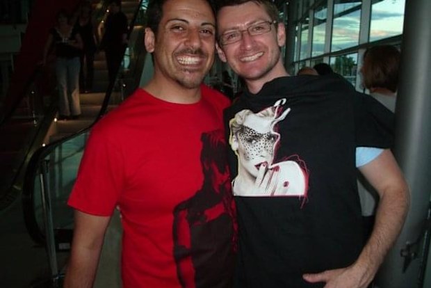 Terence Belletty with a fellow Kylie fan at one of her concerts.