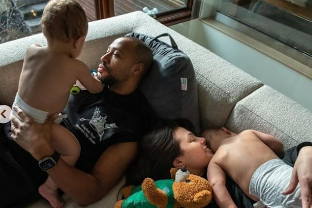 Ashley Graham with her husband and children