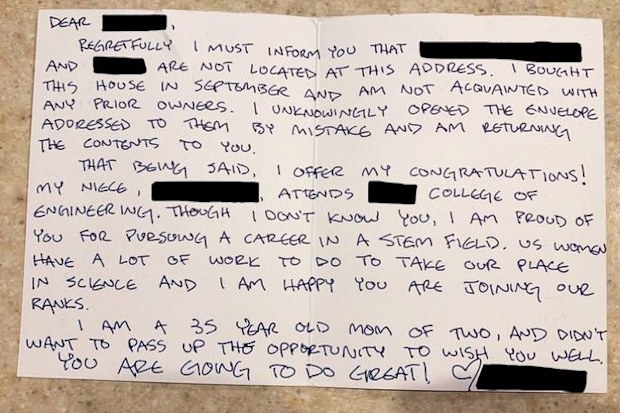 Message from Reddit stranger about graduation ceremony