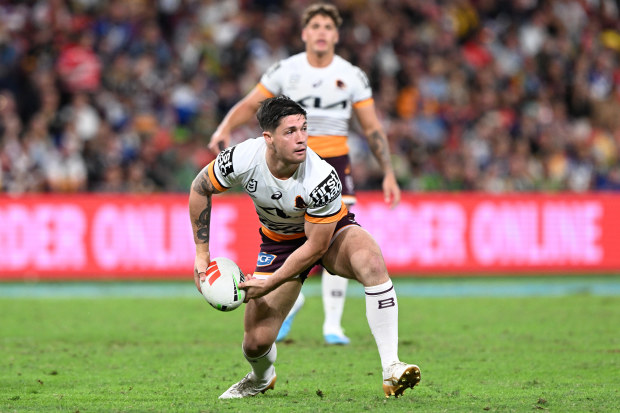 BRISBANE, AUSTRALIA - MAY 05: during the round 10 NRL match between Manly Sea Eagles and Brisbane Broncos at Suncorp Stadium on May 05, 2023 in Brisbane, Australia. (Photo by Bradley Kanaris/Getty Images)