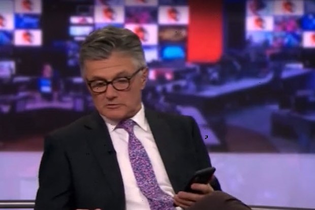 BBC News host caught with feet up on desk
