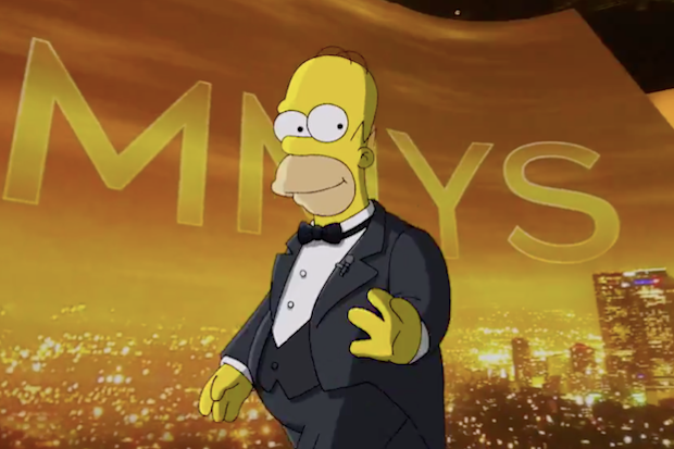Homer Simpson opened the Emmys before being crushed by a piano. 