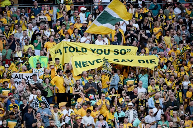 Australia fans show support for their beloved Matildas.