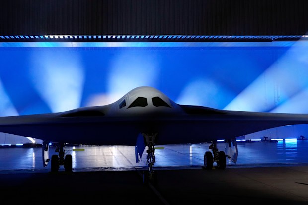 The B-21 Raider stealth bomber, initially unveiled in 2022.