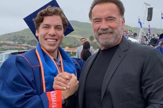 Arnold Schwarzenegger with son Joseph Baena from an Instagram post in 2019.