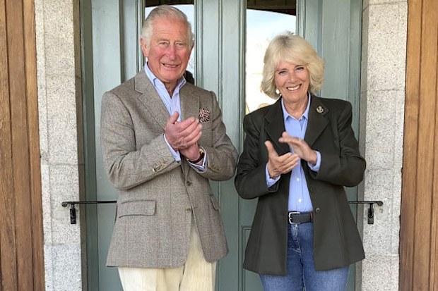 Prince Charles and Camilla Duchess of Cornwall Clap for Carers Birkhall Scotland, May 2020