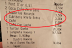 extra charge for glass of ice