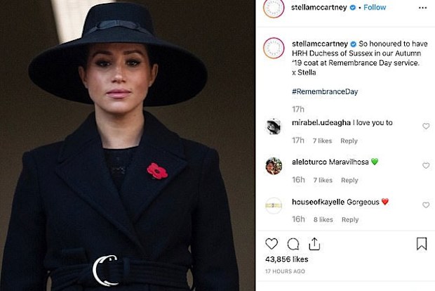 Stella McCartney Meghan Markle Remembrance Sunday coat