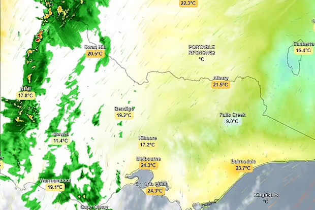 A low pressure system hovering over northern parts of Victoria is likely to spill heavy rainfall, with forecasters warning of a potential tornado. 