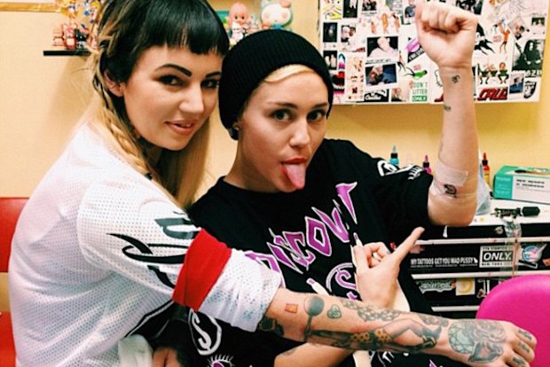 Lauren Winzer has been tattooing singer Miley Cyrus for years.