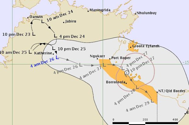 A forecast map issued by the Bureau of Meteorology.