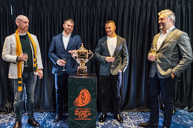 James Rochford alongside former Wallabies Drew Mitchell, Matt Giteau and Adam Ashley-Cooper.