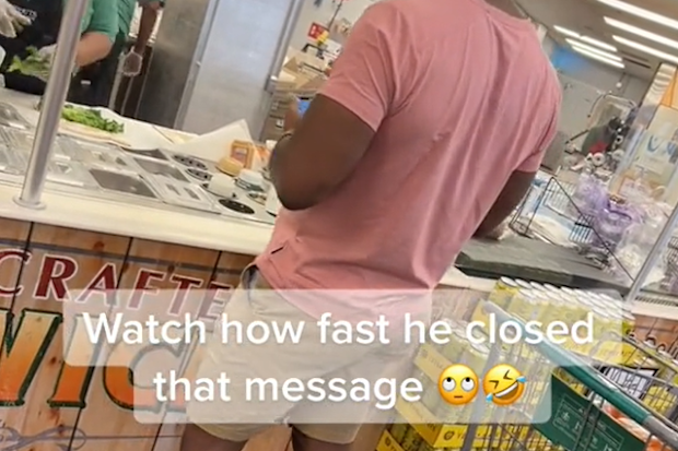 Man using hinge shopping with girlfriend