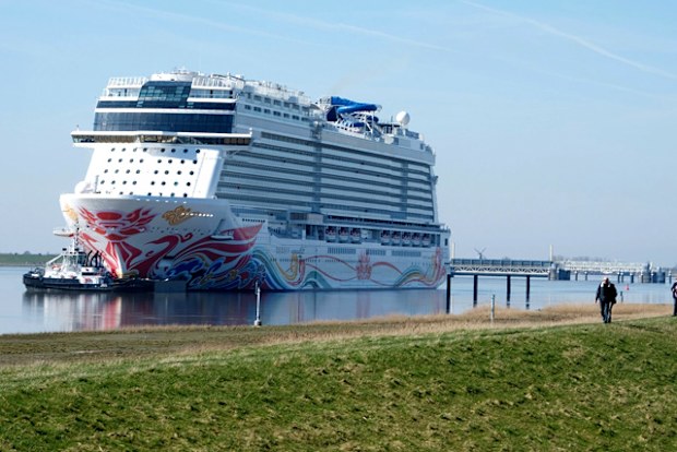 Los Angeles Fire Department paramedics treated 10 people aboard the Norwegian Joy cruise ship (pictured in 2017) for minor medical complaints after the ship docked in LA this weekend.