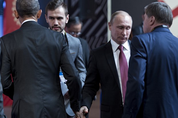 US President Barack Obama and Russia’s leader Vladimir Putin exchanged a frosty greeting