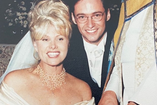 Hugh Jackman and Deborra-Lee Furness on their wedding day in 1996.
