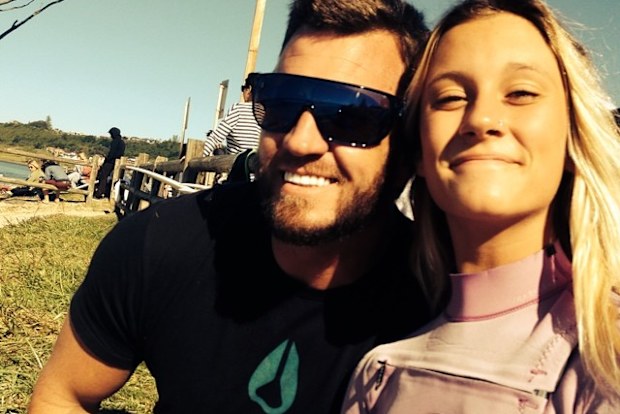 Kirra-Belle Olsson with her father months before the shark attack.