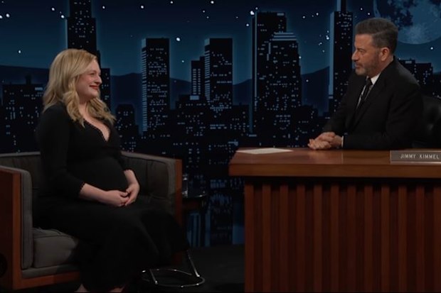 Elisabeth Moss announced her pregnancy on Jimmy Kimmel Live on January 30, 2024