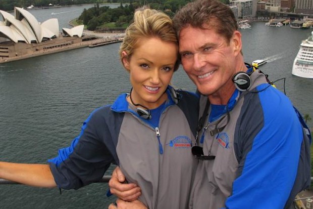 David Hasselhoff and wife Hayley Roberts climb Sydney Harbour Bridge