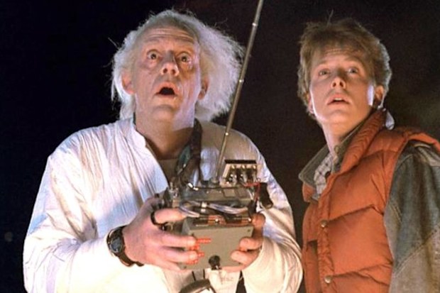 Christopher Lloyd and Michael J. Fox on Back to the Future.