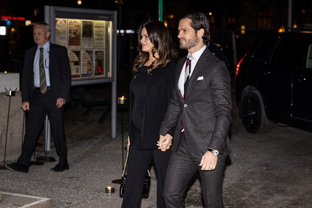 STOCKHOLM, SWEDEN - DECEMBER 20: Princess Sofia and Prince Carl Philip of Sweden attend the "Christmas In Vasastan" concert at Gustaf Vasa Church on December 20, 2024 in Stockholm, Sweden. (Photo by Michael Campanella/Getty Images)
