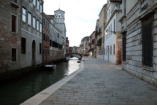 A completely empty fondamenta della Misericordia is seen on March 9, 2020 in Venice, Italy.