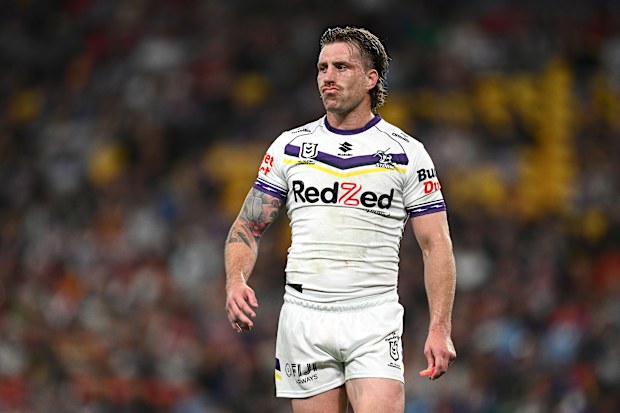 BRISBANE, AUSTRALIA - MAY 16: during the round 11 NRL match between Parramatta Eels and Melbourne Storm at Suncorp Stadium, on May 16, 2026, in Brisbane, Australia. (Photo by Hannah Peters/Getty Images)