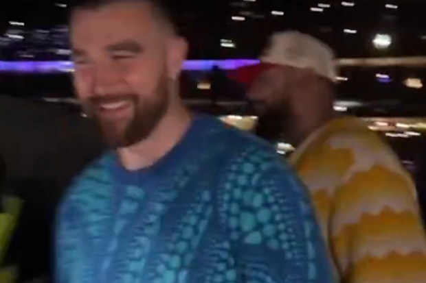 Travis Kelce and Ross Travis at Taylor Swift's first Eras Tour Sydney show, February 23, 2024